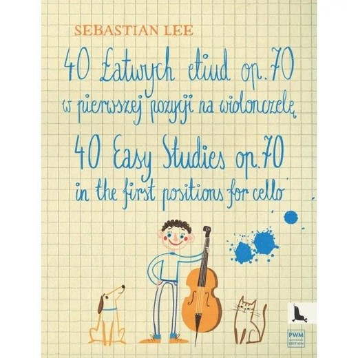 okładka 40 łatwych etiud op.70 na wiolonczelę książka | Sebastian Lee