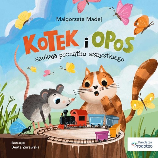okładka Kotek i opos szukają początku wszystkiego książka | Madej Małgorzata