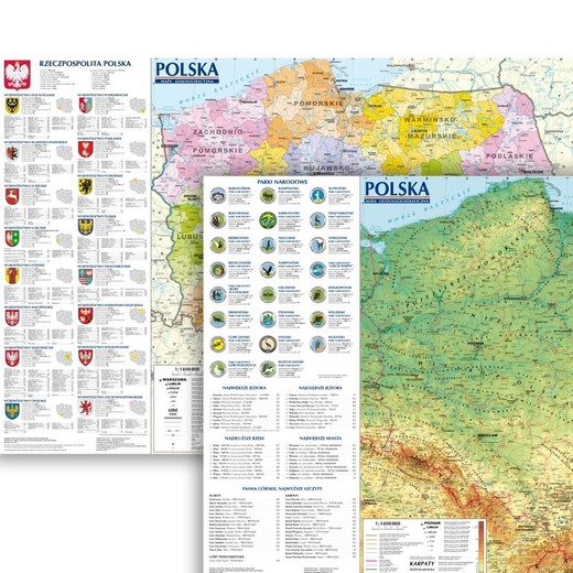 okładka Polska mapa ogólnogeo. i administr. 1:1 400 000 B2 książka | Praca Zbiorowa