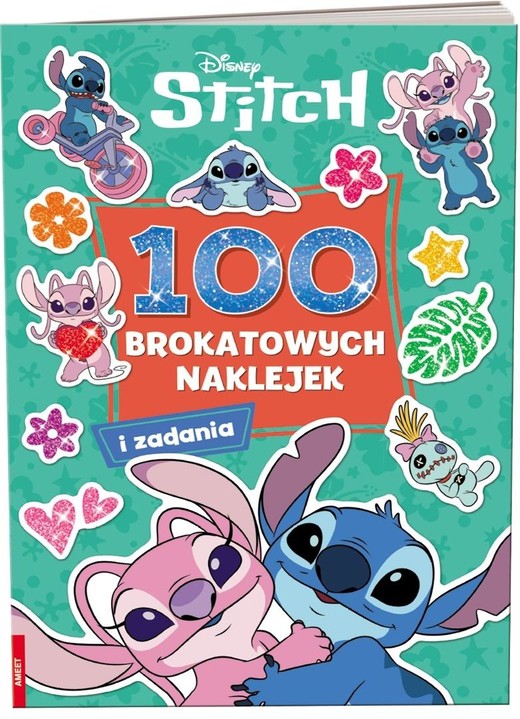 okładka Disney Stitch. 100 brokatowych naklejek książka | Praca Zbiorowa
