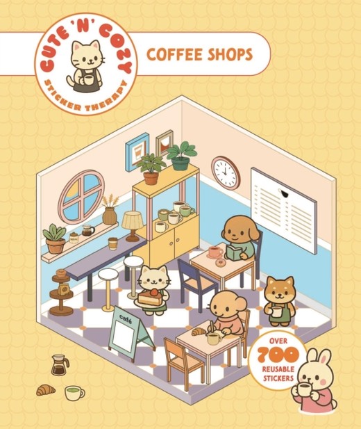 okładka Cute 'n' Cozy Sticker Therapy. Coffee Shops książka | Skittledog