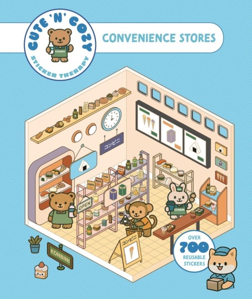 okładka Cute 'n' Cozy Sticker Therapy. Convenience Stores książka | Skittledog