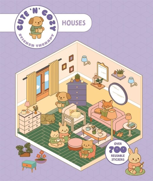 okładka Homes. Cute 'n' Cozy Sticker Therapy książka