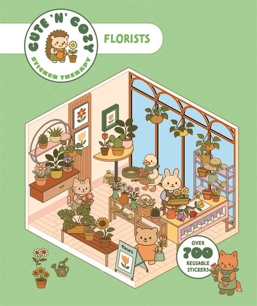 okładka Flower Shops. Cute 'n' Cozy Sticker Therapy książka
