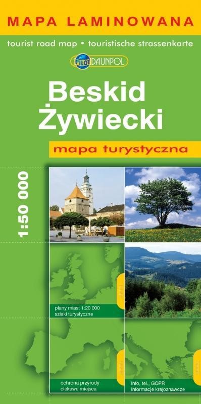 okładka Mapa Turystyczna DAUNPOL. Beskid Żywiecki laminat książka | Praca Zbiorowa