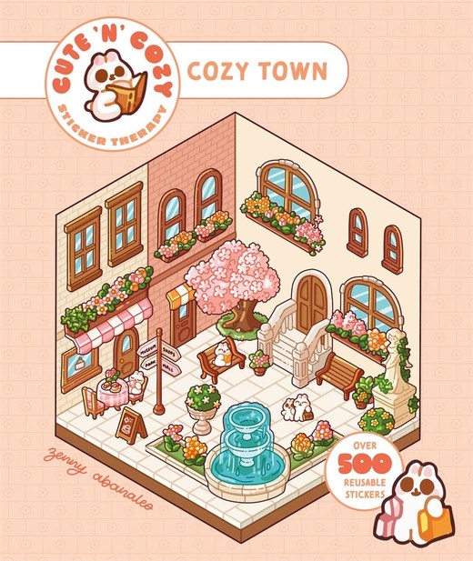 okładka Cozy Town. Cute 'n' Cozy Sticker Therapy książka | Zenny Abanales