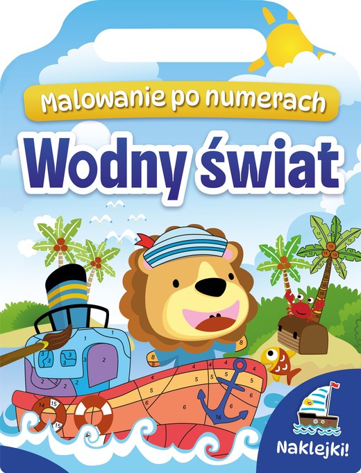 okładka Wodny świat. Malowanie po numerach + naklejki książka | Opracowanie zbiorowe