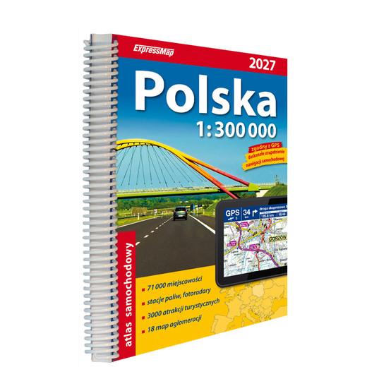 okładka Polska atlas samochodowy 1:300 000 książka | Opracowanie zbiorowe