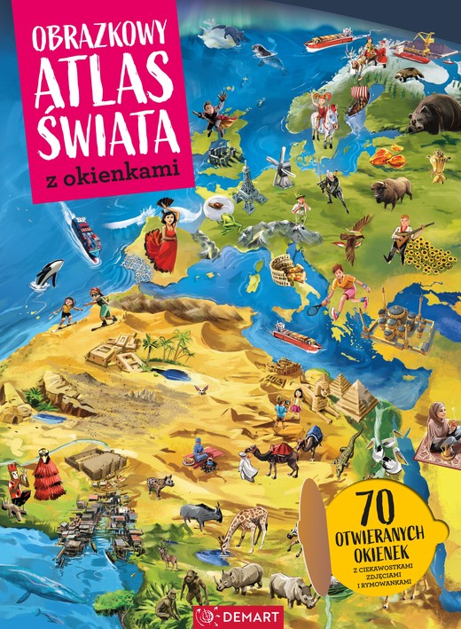 okładka Obrazkowy atlas świata. Z okienkami książka | Wieczorek Marzena