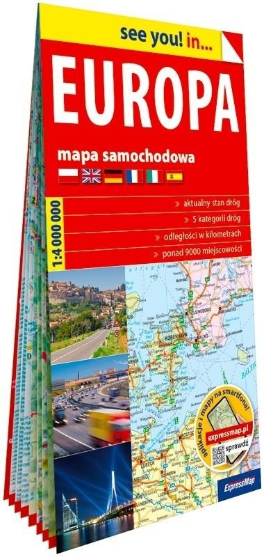 okładka Mapa samochodowa Europa 1:4 000 000 w.2026 książka | Praca Zbiorowa