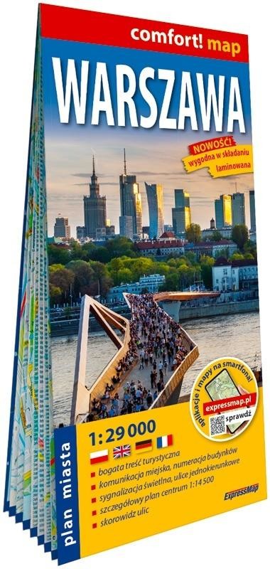 okładka Comfort! map Warszawa plan miasta 1:29 000 w.2026 książka | Praca Zbiorowa
