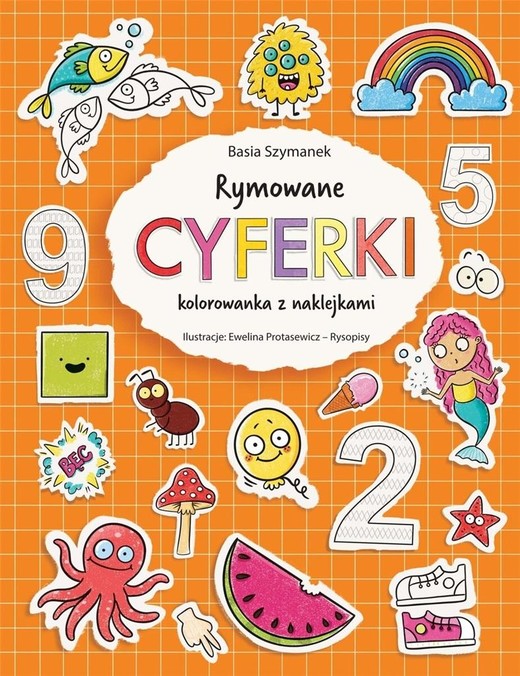 okładka Rymowane cyferki. Kolorowanka z naklejkami książka | Basia Szymanek