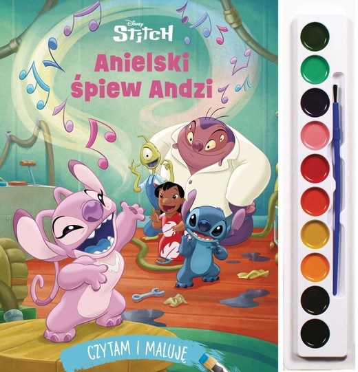 okładka Czytam i maluję. Anielski śpiew Andzi. Disney Stit książka | John Edwards