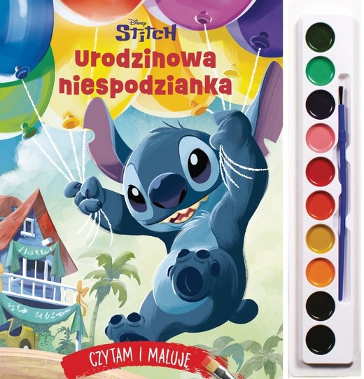 okładka Czytam i maluję. Urodzinowa niespodzianka. Stitch książka | Praca Zbiorowa