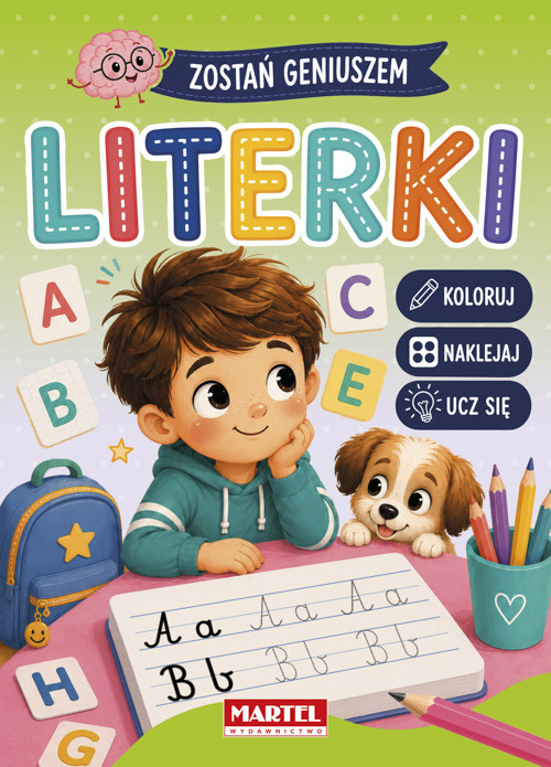 okładka Zostań geniuszem Literki z naklejkami książka | Salamon Katarzyna