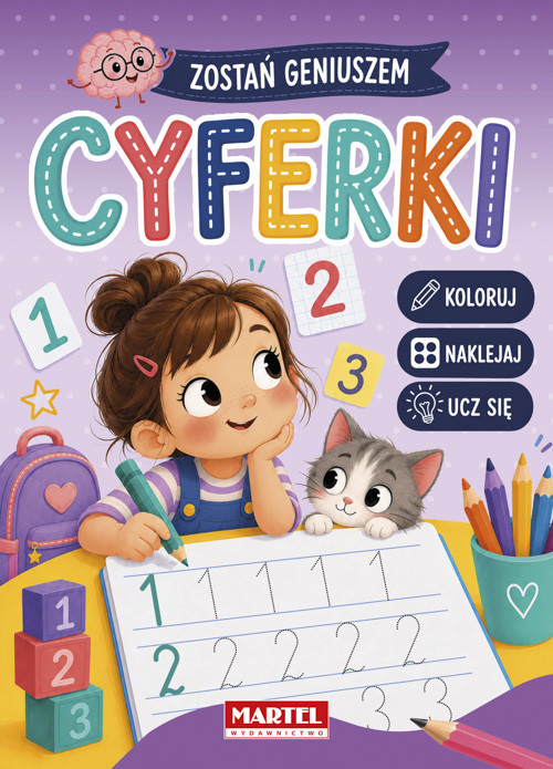 okładka Cyferki z naklejkami. Zostań geniuszem książka | Salamon Katarzyna