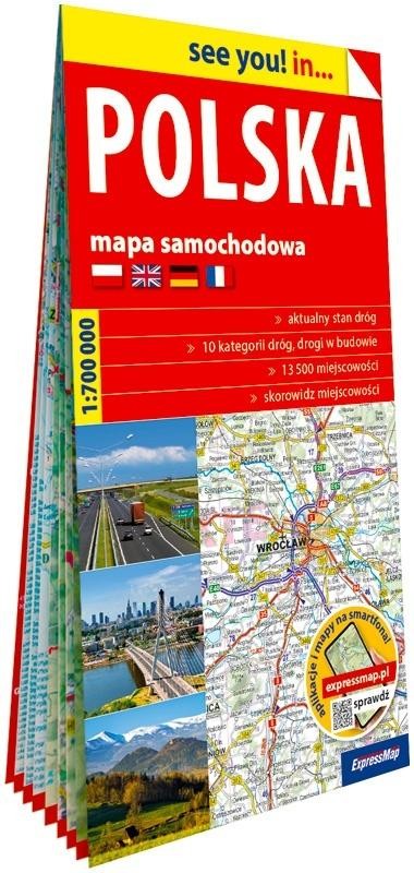 okładka Mapa samochodowa Polska 1:700 000 w.2027 książka | Praca Zbiorowa