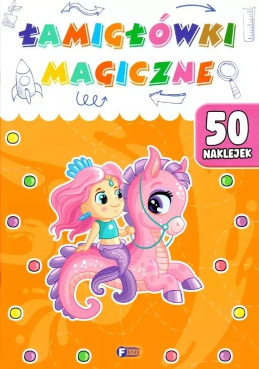 okładka Łamigłówki magiczne. 50 naklejek książka | Praca Zbiorowa