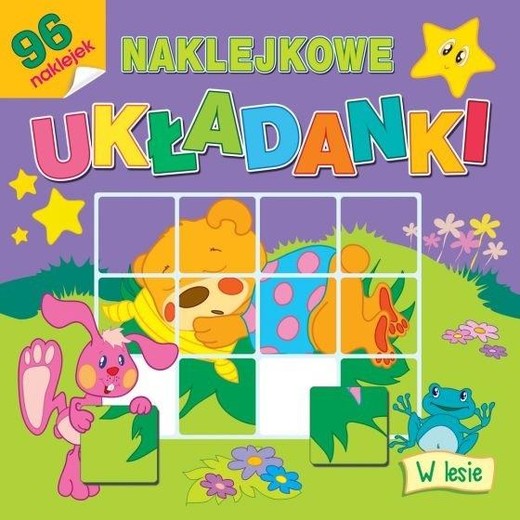 okładka Naklejkowe układanki. W lesie książka | Praca Zbiorowa