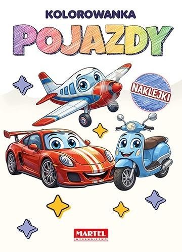 okładka Tęczowa kolorowanka Pojazdy z naklejkami książka | Maciej Ratajczyk
