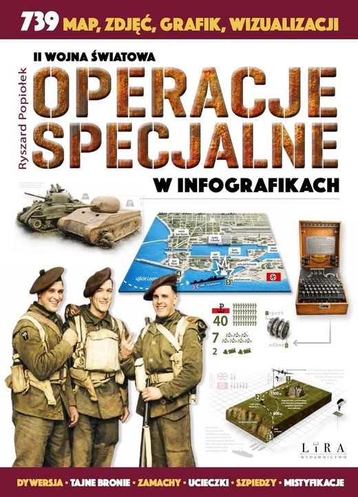 okładka II wojna światowa. Operacje specjalne w infografikach książka | Popiołek Ryszard