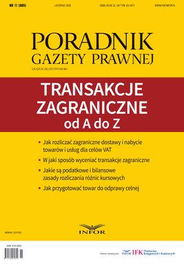 Okładka:Transakcje zagraniczne od A do Z - Poradnik Gazety Prawnej 11/2016 
