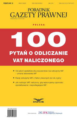Okładka:100 pytań o odlicznie VAT naliczonego 