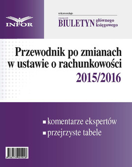 Okładka:Przewodnik po zmianach w ustawie o rachunkowości 2015/2016 