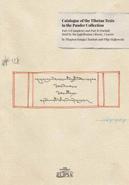 Catalogue of the Tibetan Texts in the Pander Collection: Part A (complete) and Part B (Partial) Held by the Jagiellonian Library, Cracow