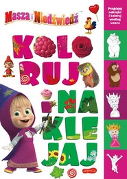 Masza i Niedźwiedź Koloruj i naklejaj 2