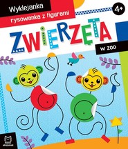 Zwierzęta w zoo Wyklejanka, rysowanka z figurami 4+
