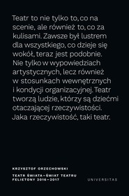 Teatr świata – świat teatru. Felietony 2016–2017