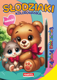 Słodziaki. Kolorowanka z naklejkami. Tęczowa kredka