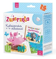 Zwierzęta Książeczka i cztery układanki Puzzle dla malucha