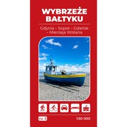 Mapa turystyczna Wybrzeże Bałtyku 5 Gdańsk Gdynia Sopot Mierzeja Wiślana 1:50 000