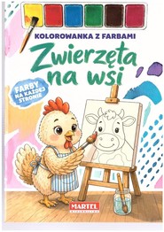 Kolorowanka z farbami Zwierzęta na wsi