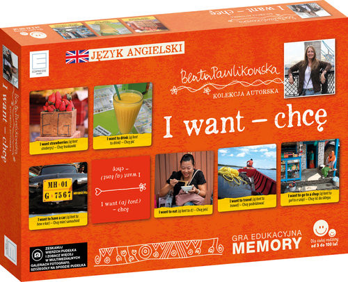 okładka Edukacyjne memory  językowe I want chcę książka | Beata Pawlikowska