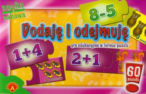 okładka Dodaję i odejmuję Gra edukacyjna w formie puzzli książka