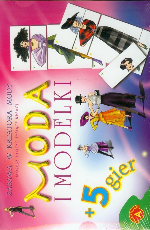 okładka Moda i modelki zabawa w kreatora mody + 5 gier książka