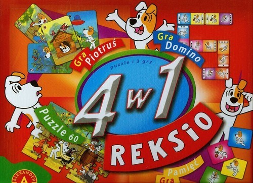 okładka 4 w 1 Reksio puzzle i 3 gry książka