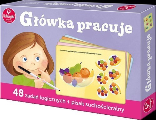 okładka Główka pracuje 48 zadan logicznych + pisak suchościeralny książka