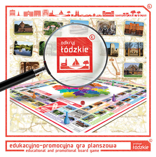 okładka Odkryj łódzkie Edukacyjno-promocyjna gra planszowa książka