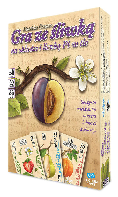 okładka Gra ze śliwką na okładce i liczbą Pi w tle książka | Gramer Matthias