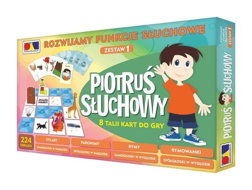 okładka Piotruś słuchowy 8 talii do gry książka