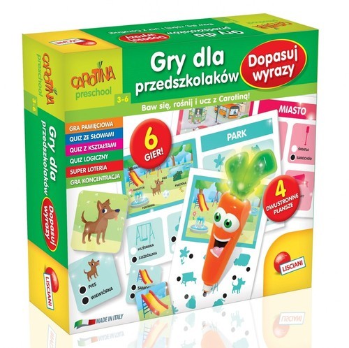 okładka Carotina Gry dla przedszkolaków Dopasuj wyrazy książka