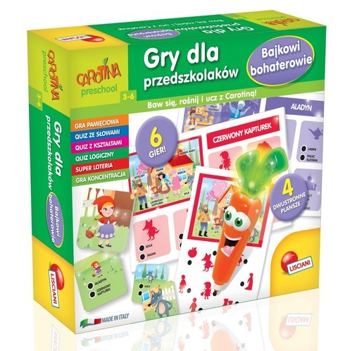 okładka Carotina Gry dla przedszkolaków Bajkowi bohaterowie książka