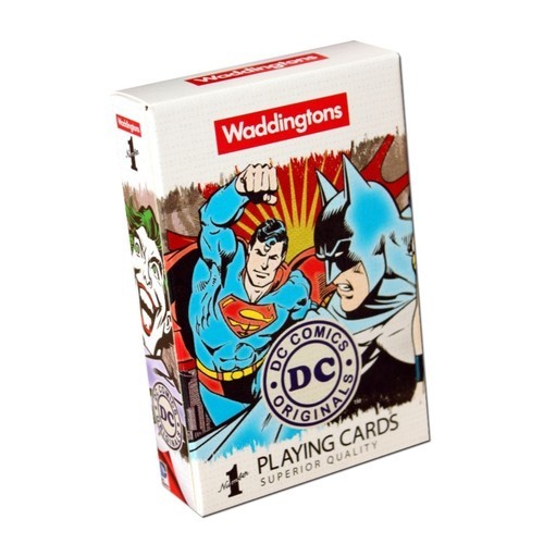 okładka Karty do gry Waddingtons DC Superheroes Retro wersja angielska książka