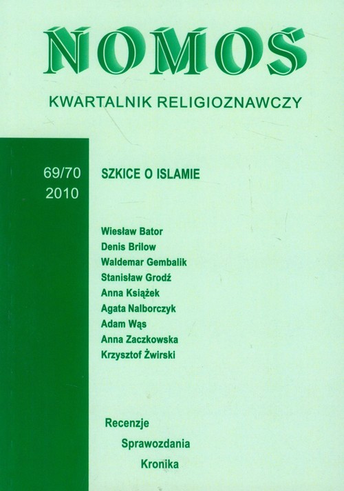okładka Kwartalnik religioznawczy 69/70 2010 Szkice o islamie książka