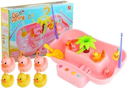 okładka Gra zręcznościowa łowienie kaczuszek basenik różowy książka
