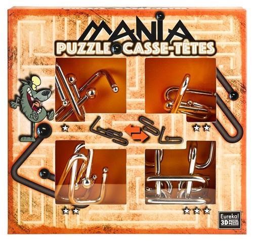 okładka Łamigłowki metalowe 4 sztuki Puzzle-mania zestaw pomarańczowy książka